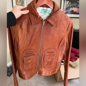 Doma Cognac Leather Jacket L M S